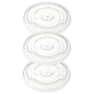 Clear Pet Flat Flat 9 oz - 92-93mm Straw Slot - 1000/CS