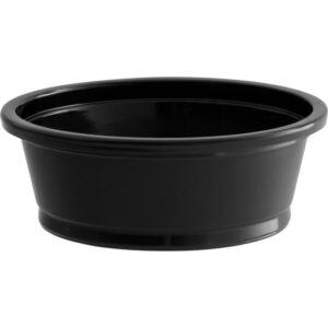 Durable 1.5 oz Black Portion Cups