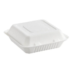 Microwavable White Plastic Hinged Lid 3 Comp CS 205 - 150/CS