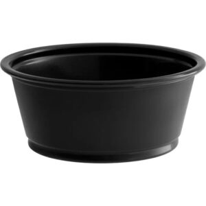 Durable Black 2 oz Portion Cups