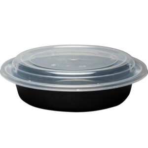Durable 32 oz Black Storage Container
