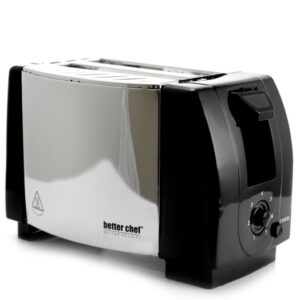 Better Chef Wide-Slot 2-Slice Toaster Chrome (Slide-Out Crumb Tray)
